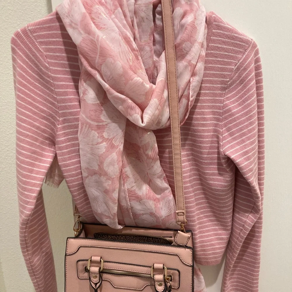 Pink striped cardigan sweater - Picture 5 of 9